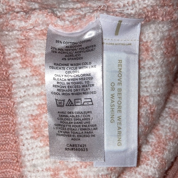 LOFT Dusty Peach Fair Isle Tunic Sweater XS - Picture 3 of 3